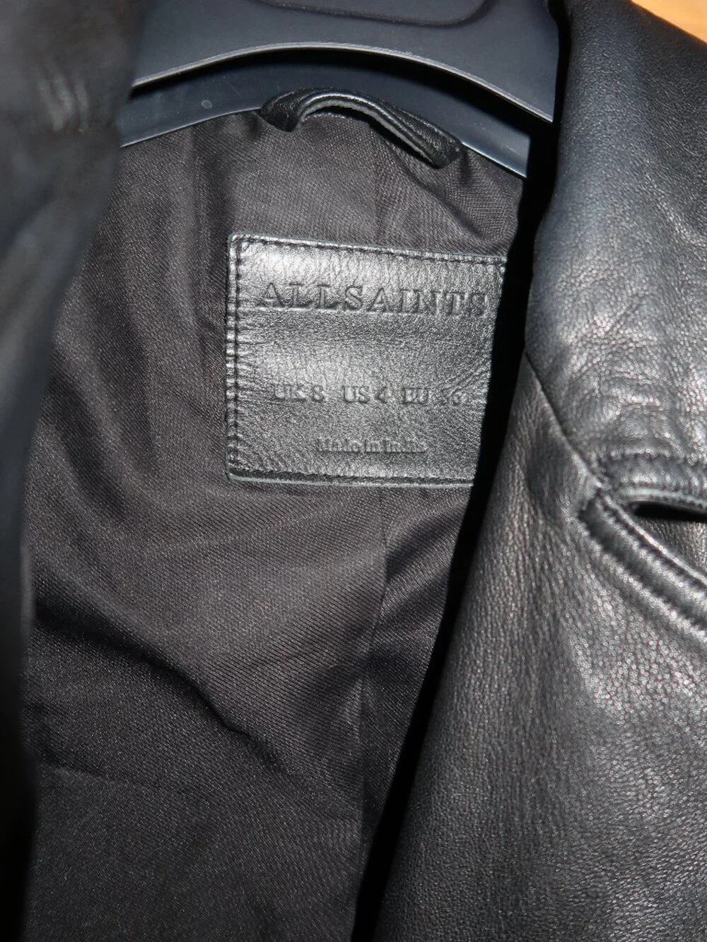 All Saints Lamb Leather Moto Jacket - Picture 4 of 6